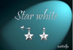 Star white - náušnice stříbřené